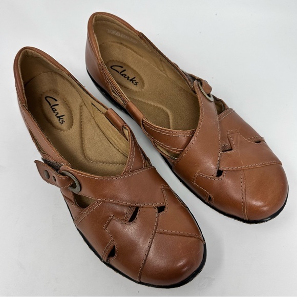 Clark’s Ashland India Tan Women’s Brown Leather Slip on Flats - Picture 5 of 16